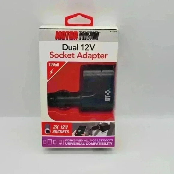Motor Trend Dual 12V Universal Socket Adapter 2X 12 Sockets MT-12VDS - Picture 1 of 7